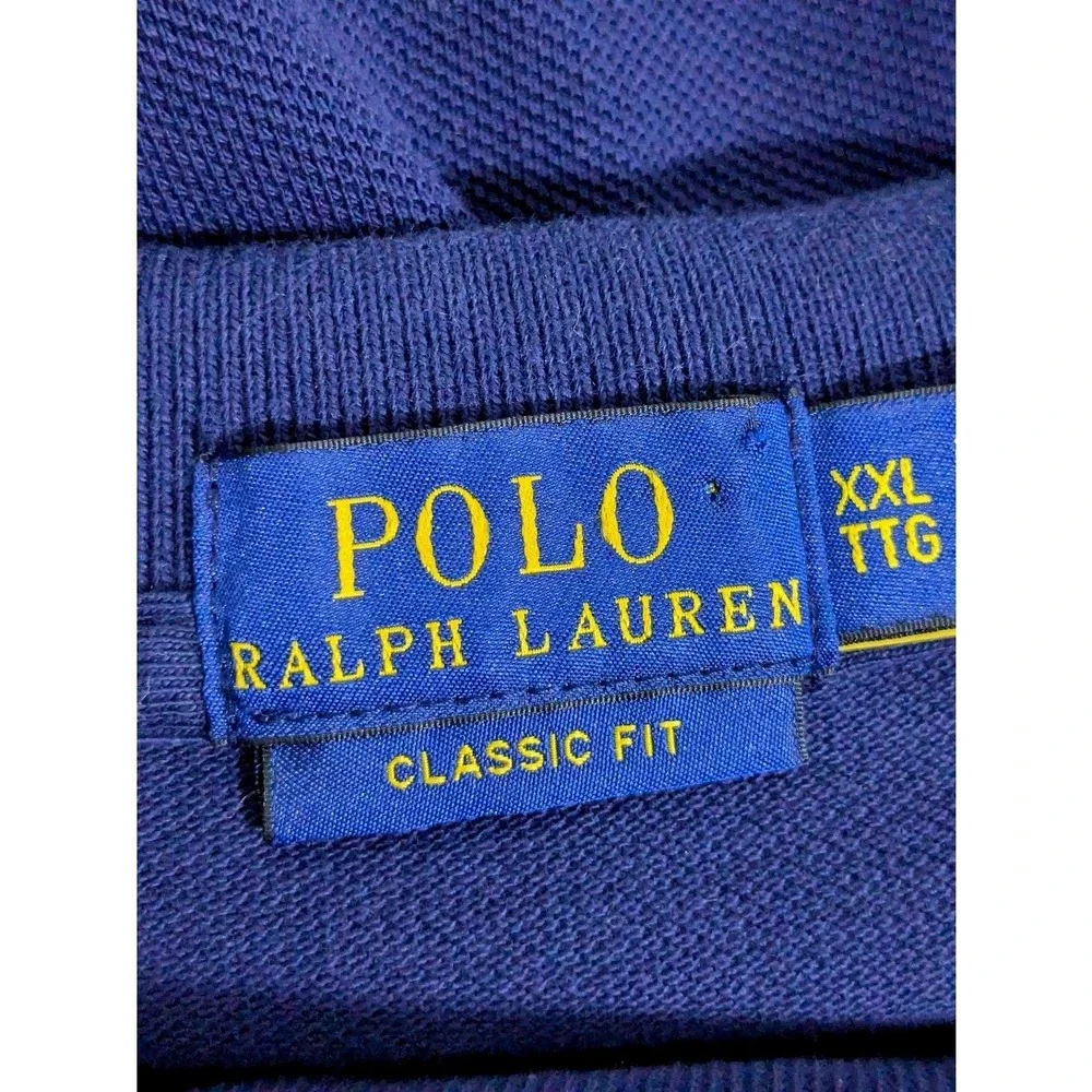 Polo Ralph Lauren Men Polo Shirt XXL Blue Classic Fit Short Sleeve‎ Cotton